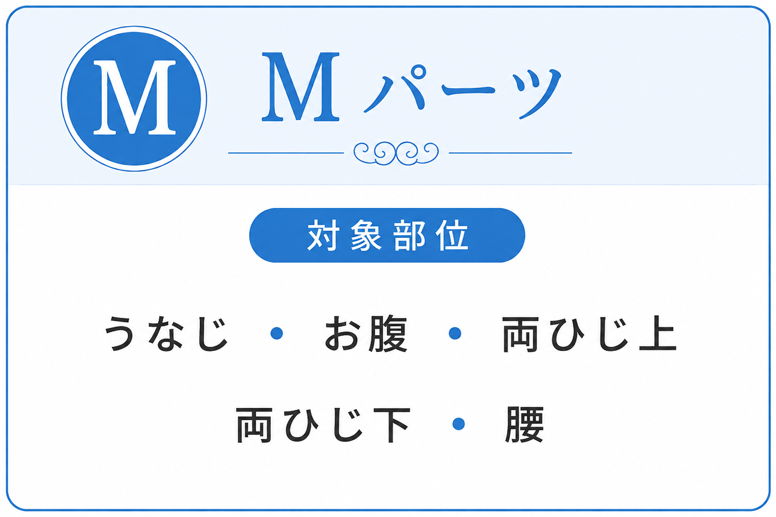 脱毛サロンbibi キッズ脱毛 Mパーツの対象部位