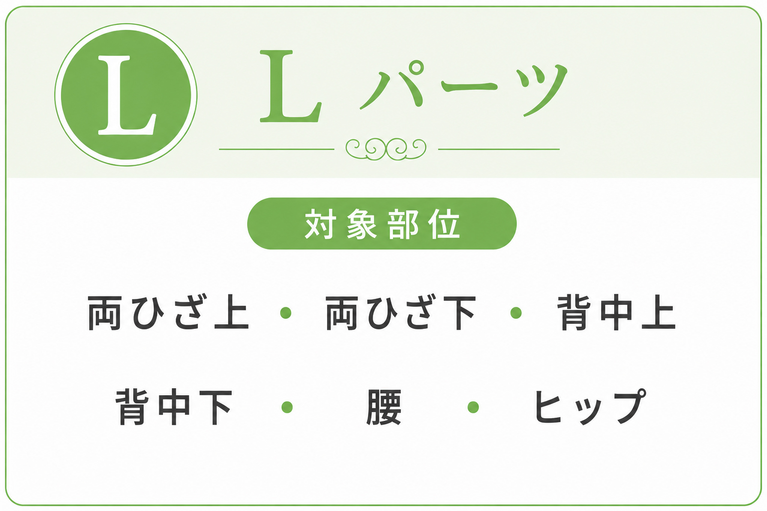 脱毛サロンbibi Lパーツの対象部位