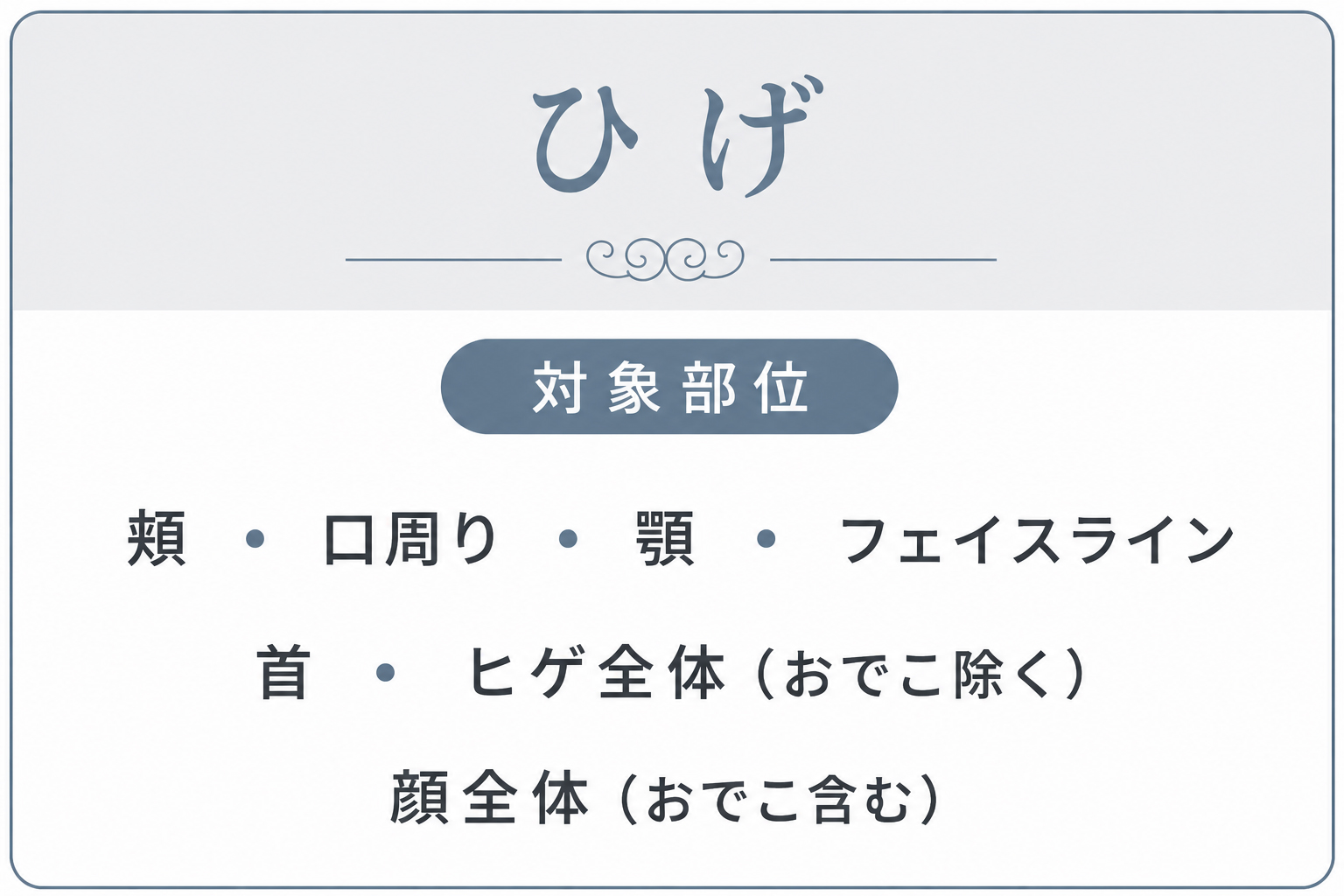 脱毛サロンbibi ヒゲ脱毛 ヒゲの対象部位
